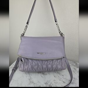 Karl Lagerfeld Paris Kristina Fara Lavender Rouched Shoulder Bag